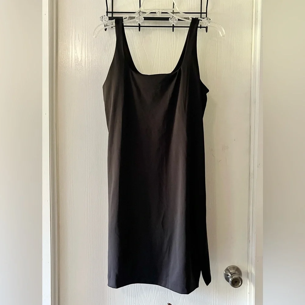 Old Navy Black PowerSoft Sleeveless Dress over Body Suit